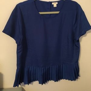 JCREW BLUE PEPLUM TOP (L)